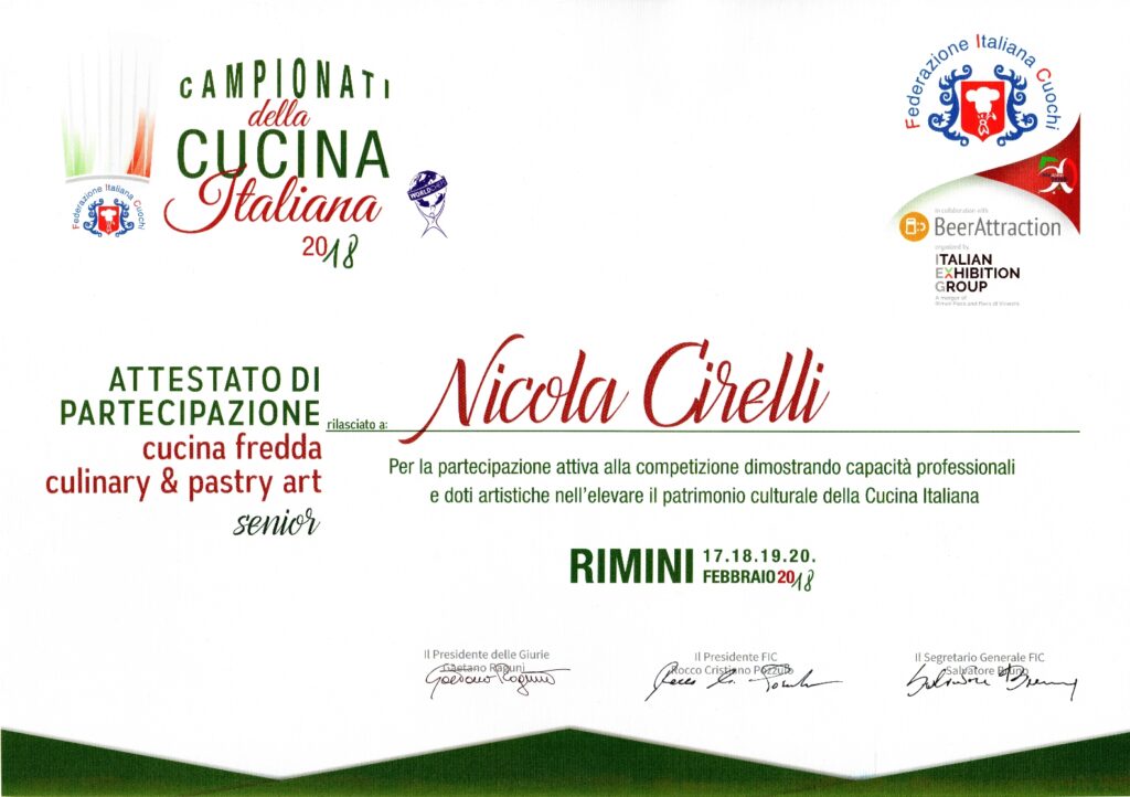 2018 Campionati della Cucina Italiana - Cucina Fredda Singolo Senior